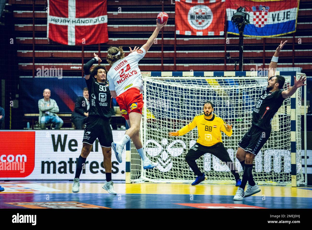 Malmo, Sweden. 23rd Jan, 2023. Mikkel Hansen (24) of Denmark seen