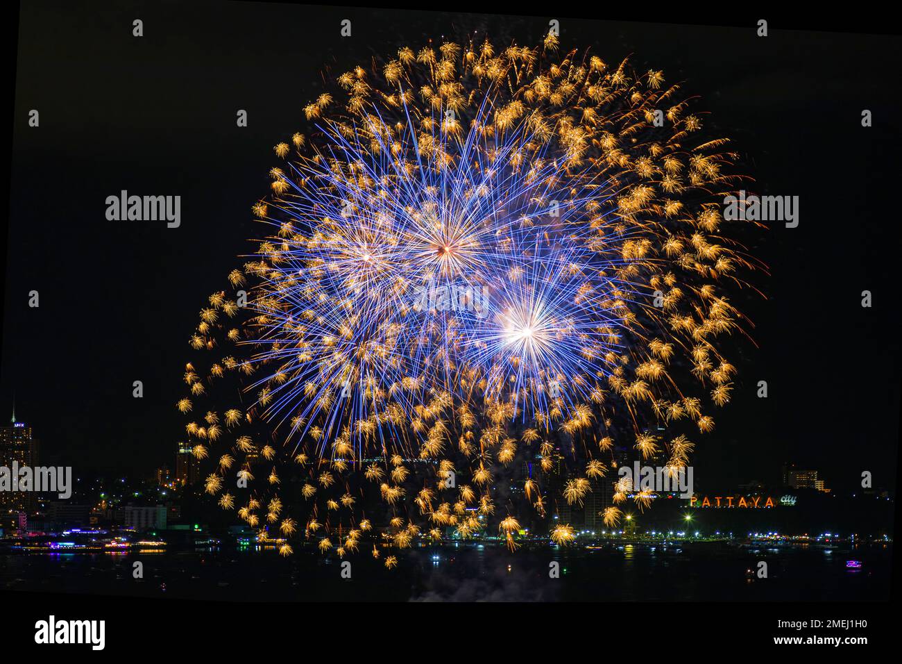 International firework display, Pattaya, Chonburi, Thailand Stock Photo