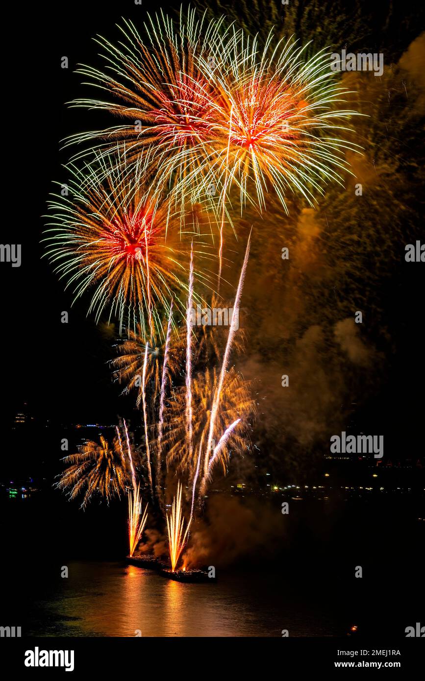 International firework display, Pattaya, Chonburi, Thailand Stock Photo