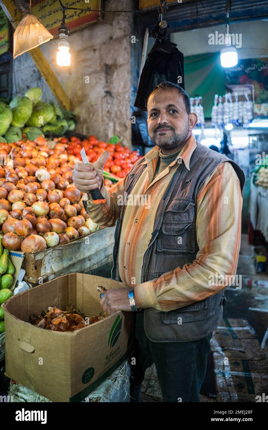 Street market in Amman, Jordan, Asia. Stock Photo
