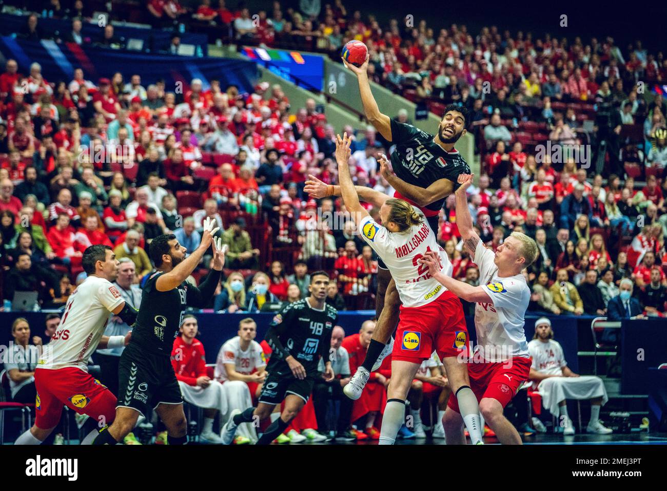 Malmo, Sweden. 23rd Jan, 2023. Hassan Kaddah (42) of Egypt seen during