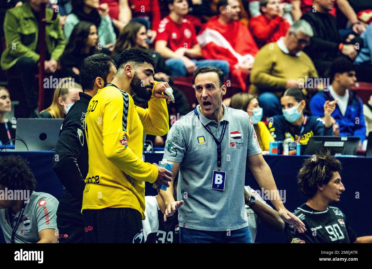 Malmo, Sweden. 23rd Jan, 2023. Head coach Roberto Parrondo of Egypt ...