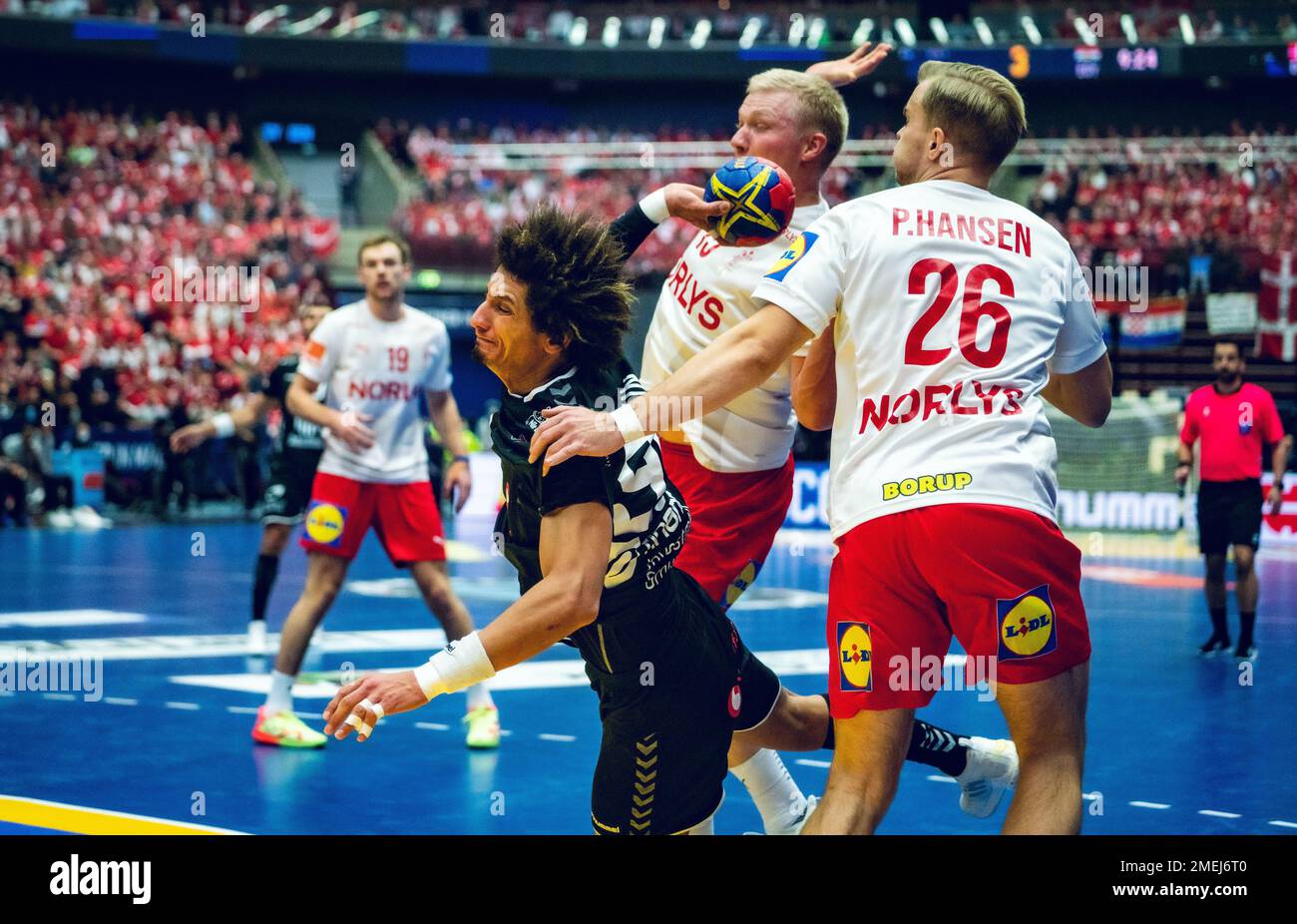 Malmo, Sweden. 23rd Jan, 2023. Ali Mohamed (90) of Egypt seen during