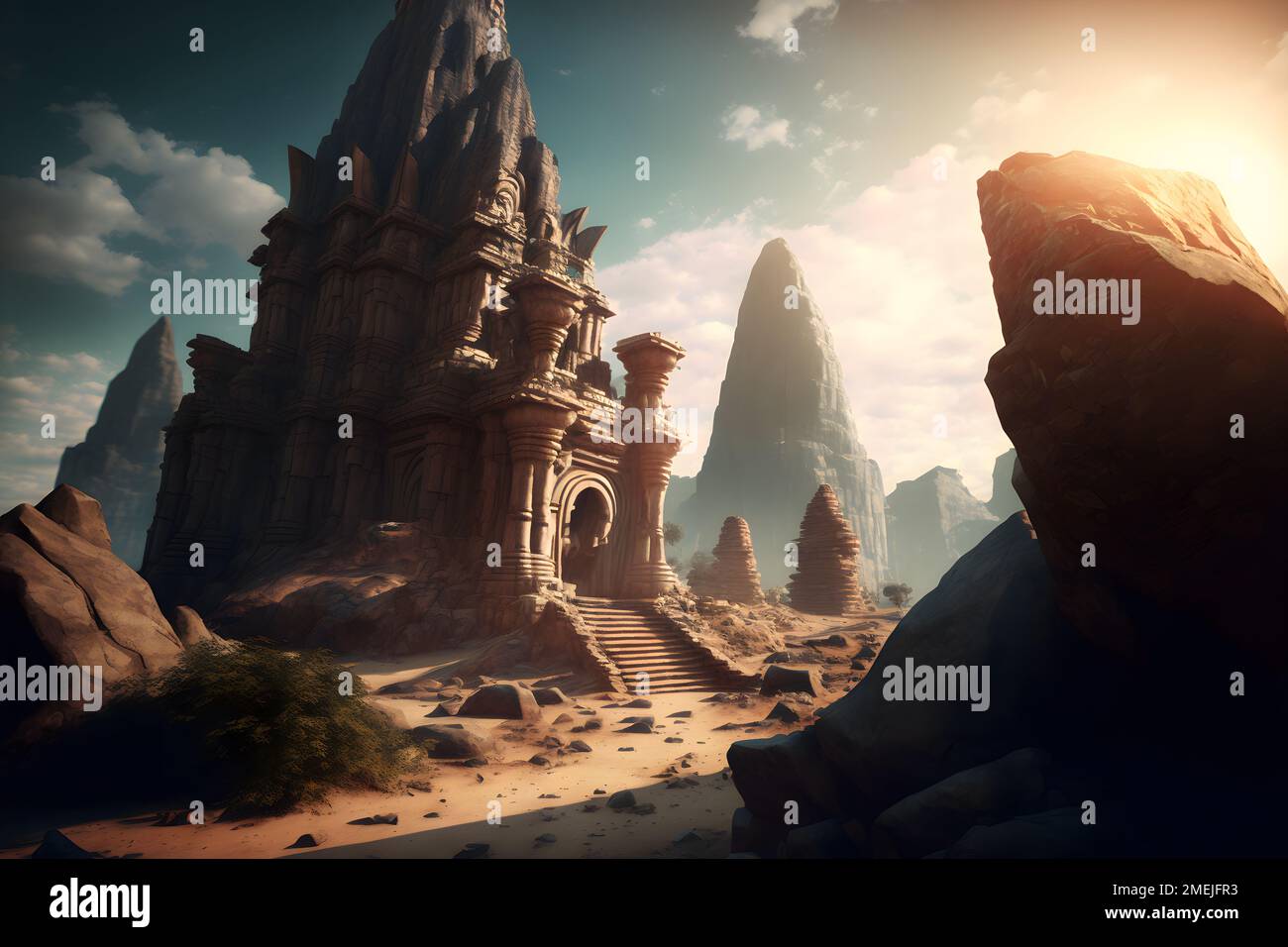 Ancient City, Megalithic fantasy Ruins, Cyclopean Stone Architecture, Petra, Angkor Wat, Machu