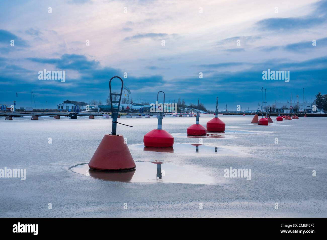 Helsinki Bay, Sea Ice Stock Photo