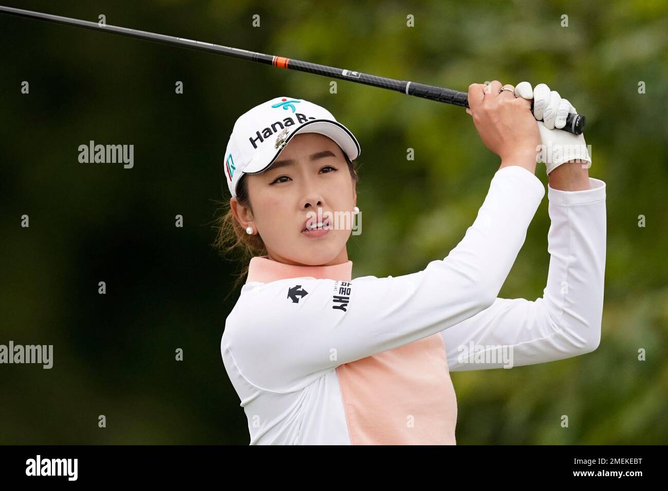 Yealimi Noh tees off at the fifth hole during the third round of the