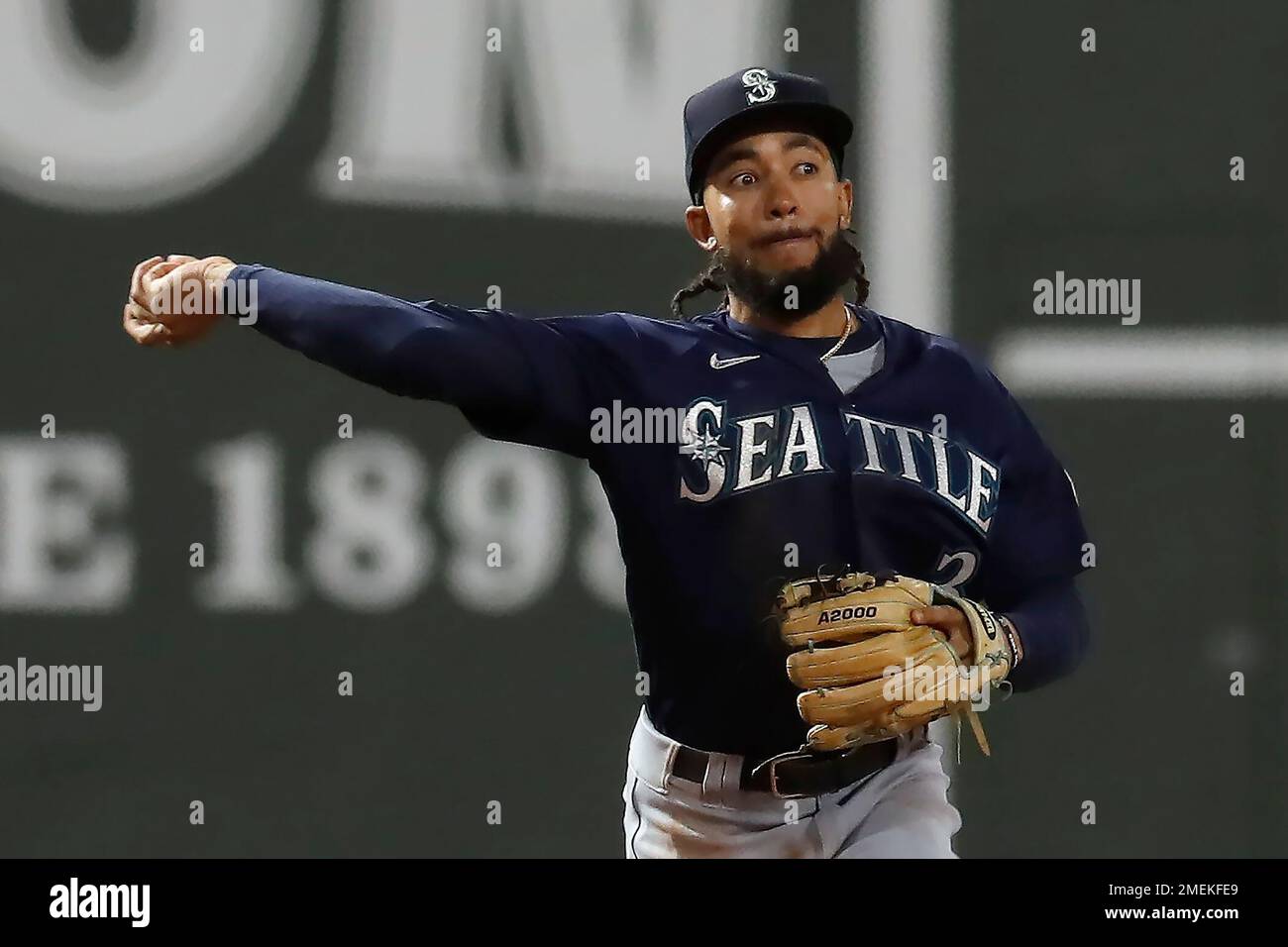 Seattle Mariners' J.P. Crawford plays during a baseball game, Wednesday,  April 26, 2023, in Philadelphia. (AP Photo/Matt Slocum Stock Photo - Alamy