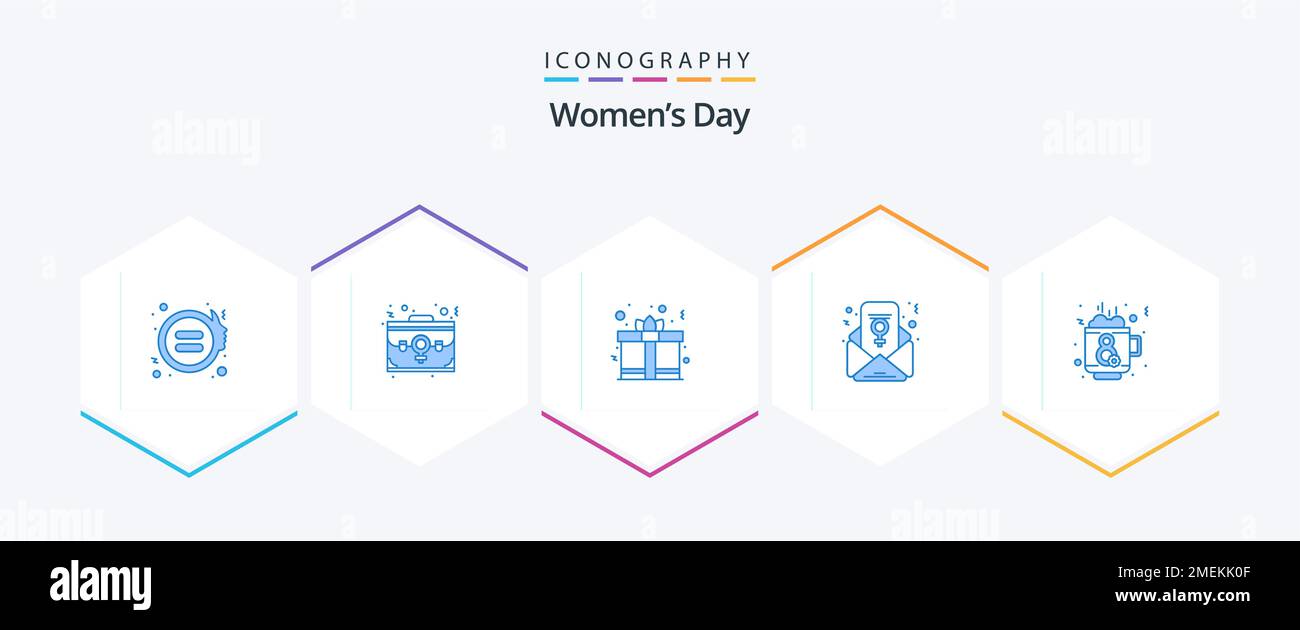 Womens Day 25 Blue icon pack including . women day. portfolio. feminism ...