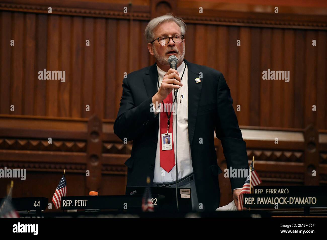 State Rep. William Petit Jr., RPlainville, speaks during session at