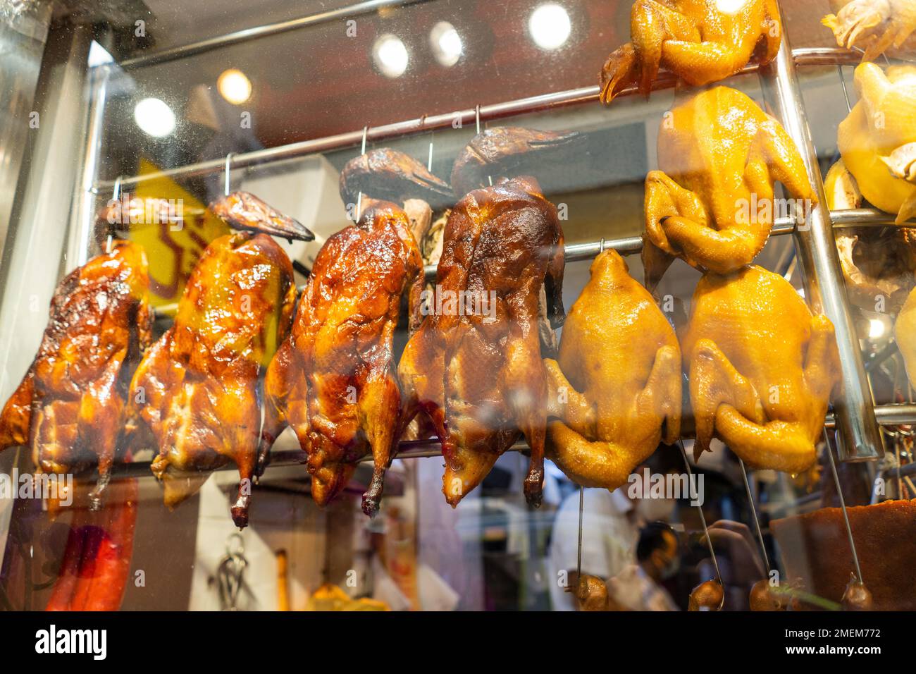 Hong Kong - December 2022 - Roasted ducks, peking duck or roast goose