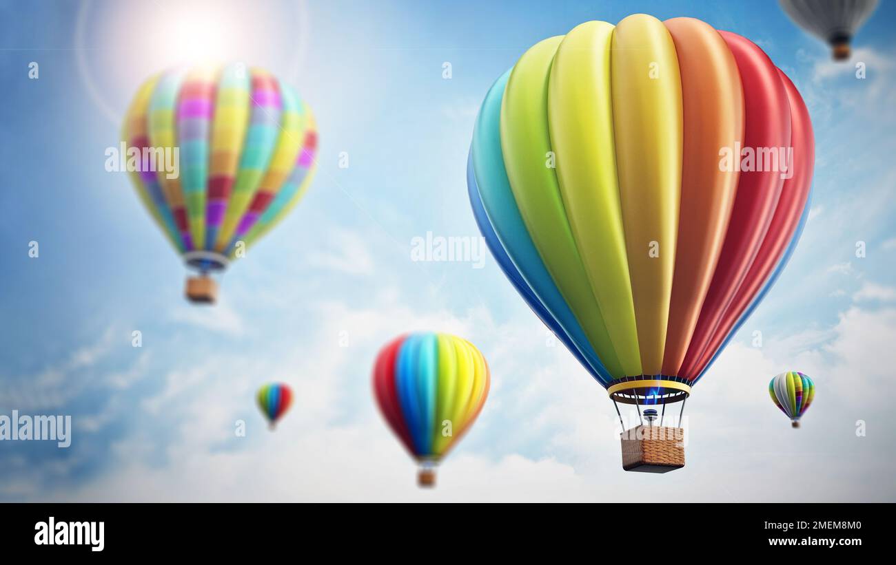 Hot Air Balloon isolated on white background Stock Photo - Alamy