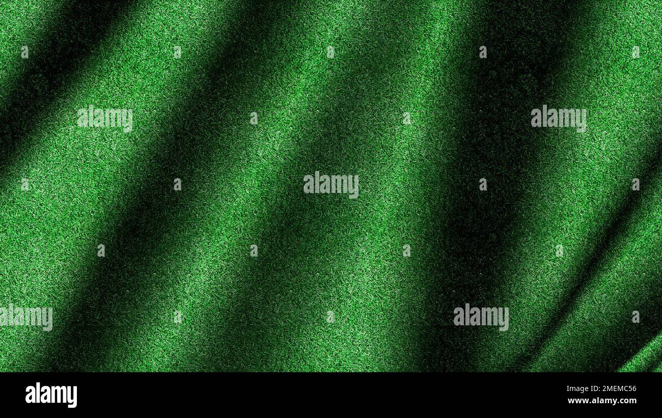 Green grass seamless texture on striped sport field. Astro turf pattern. Carpet or lawn top view. Vector background. Baseball, soccer, football or gol Stock Photo
