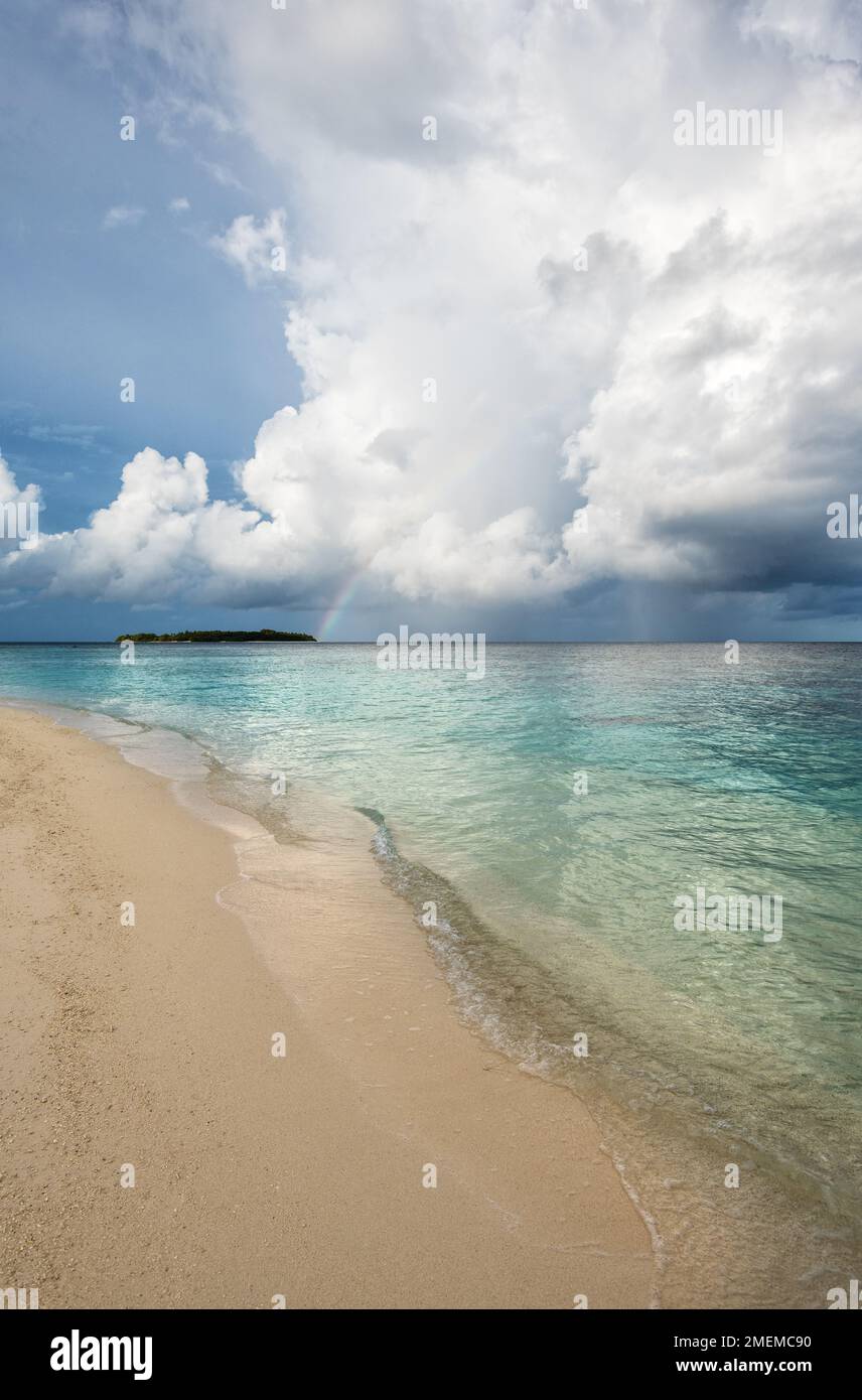 Tropical rain, Baa Atoll, Maldives Stock Photo Alamy