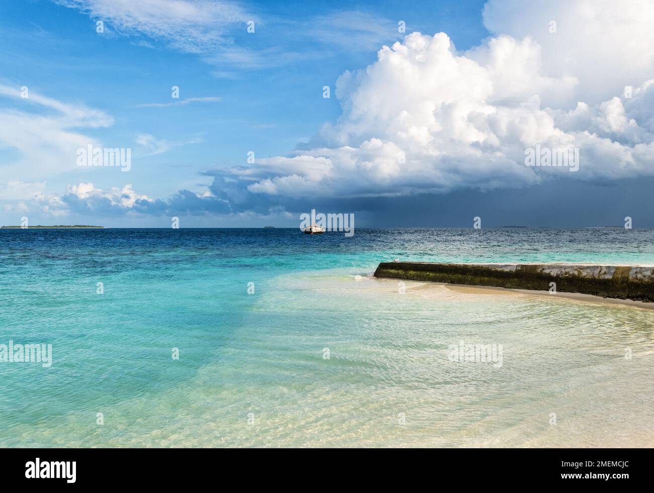 Tropical rain, Baa Atoll, Maldives Stock Photo Alamy
