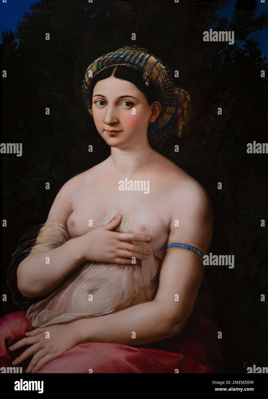 Portrait of a Woman, La Fornarina, Raphael, circa 1519-1520, Gallerie Nazionali di Arte Antica, Rome, Italy Stock Photo