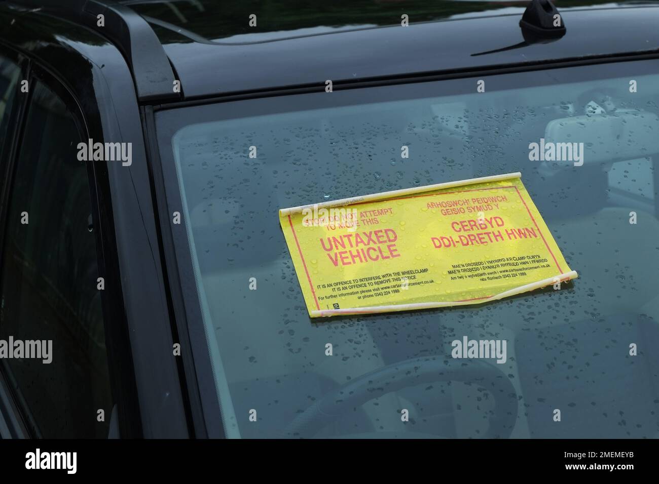 Window Sticker for Untaxed Vehicle UK Stock Photo Alamy