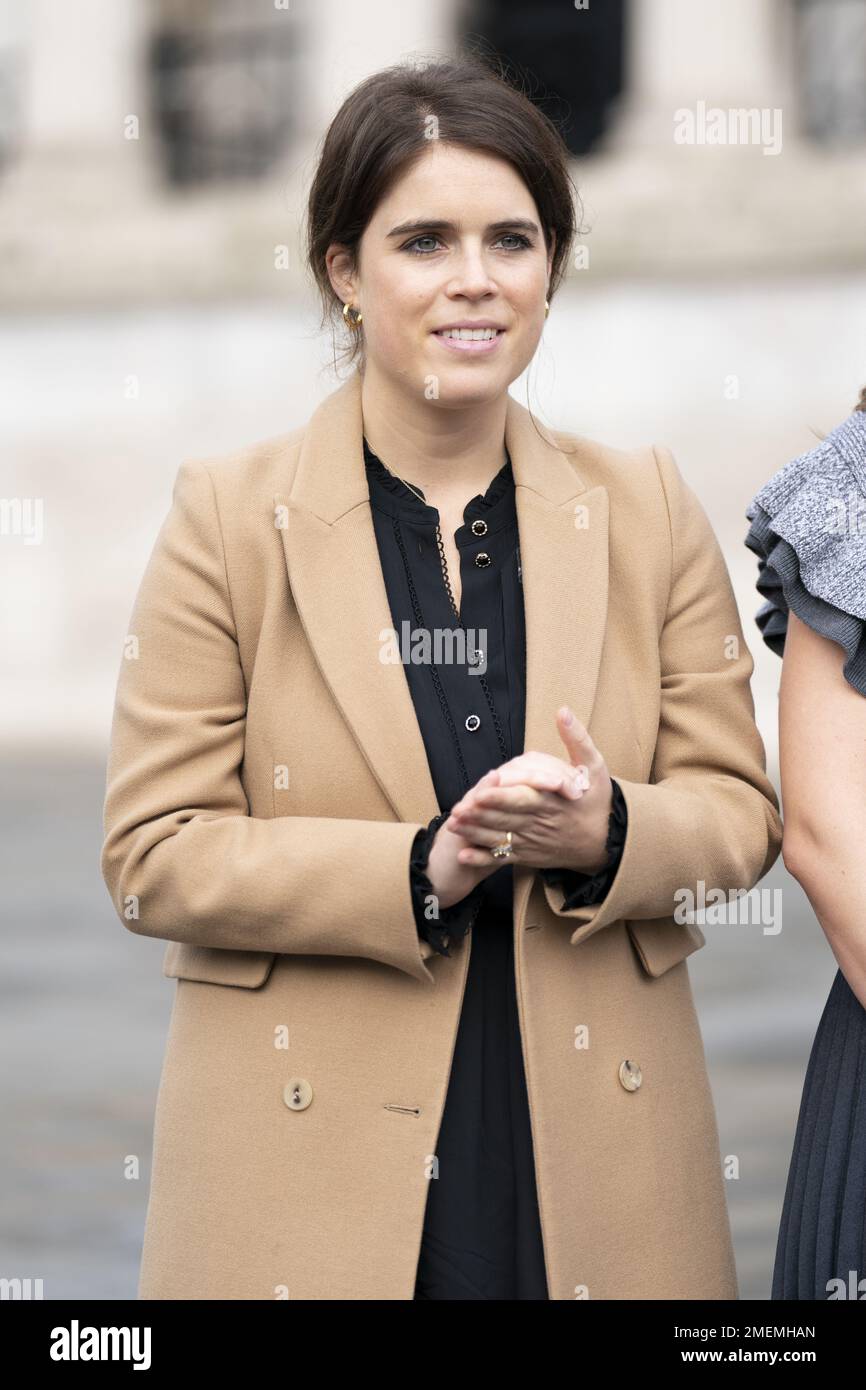 File photo dated 17/10/22 of Princess Eugenie during a visit to the Anti-Slavery Collective art exhibition in Trafalgar Square, London. Princess Eugenie is pregnant with her second child, Buckingham Palace has announced. Issue date: Tuesday January 24, 2023. Stock Photo