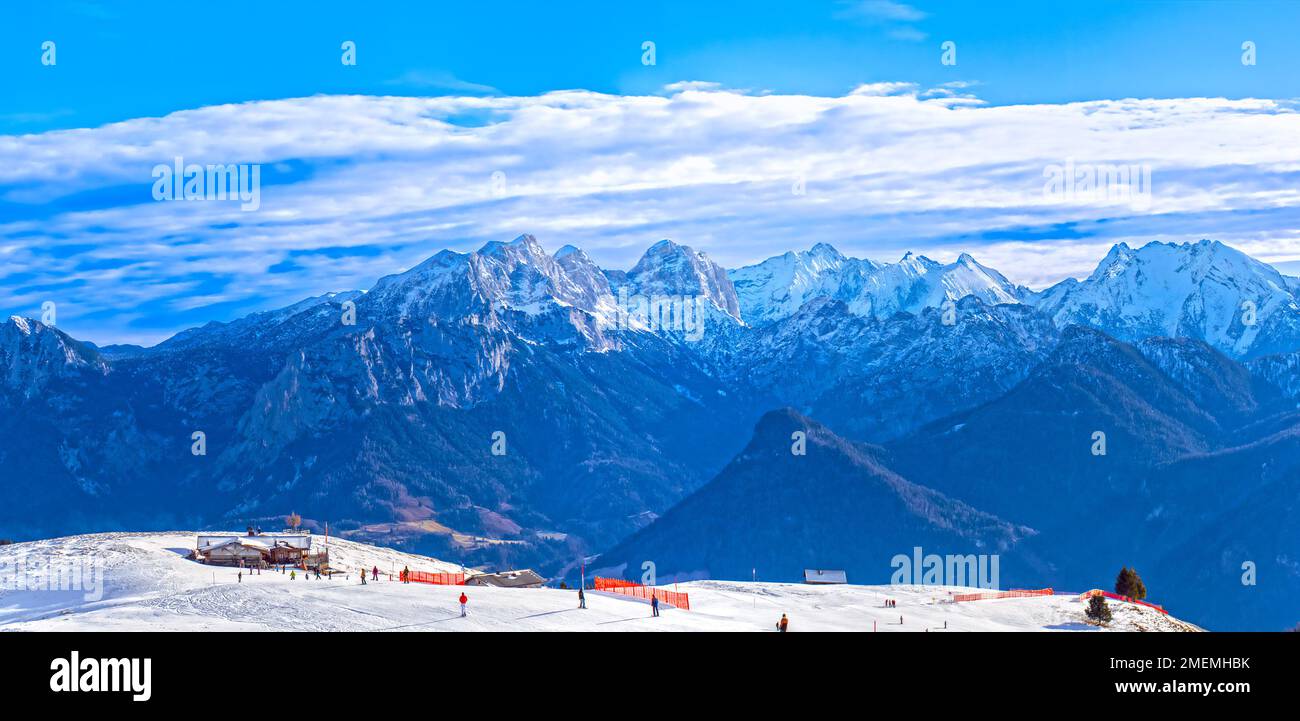 Lofer ski resort in winter in Zell am See region in Austria Stock Photo