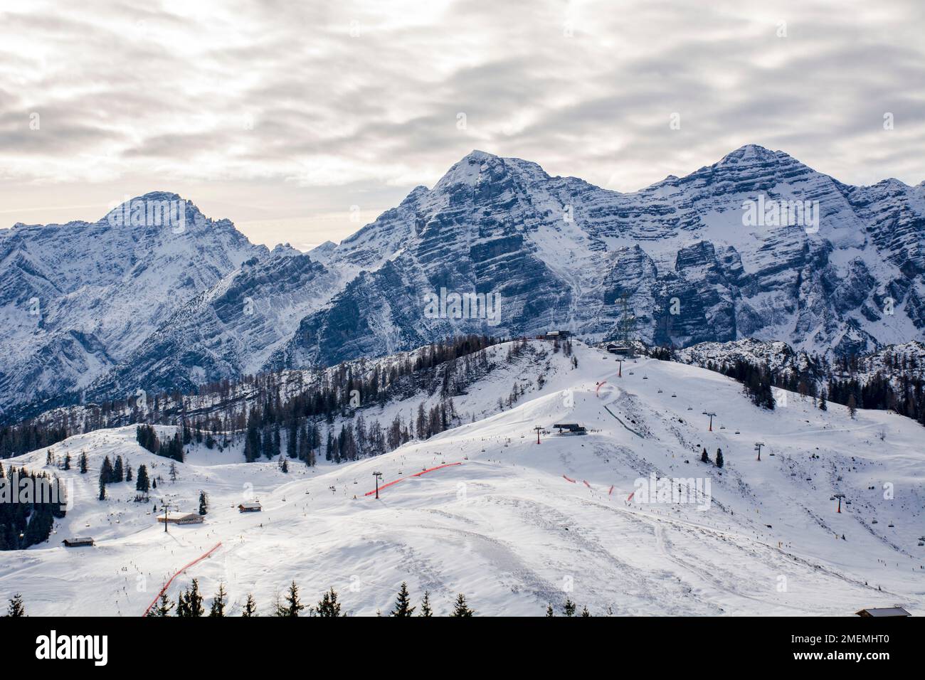 Lofer ski resort in winter in Zell am See region in Austria Stock Photo