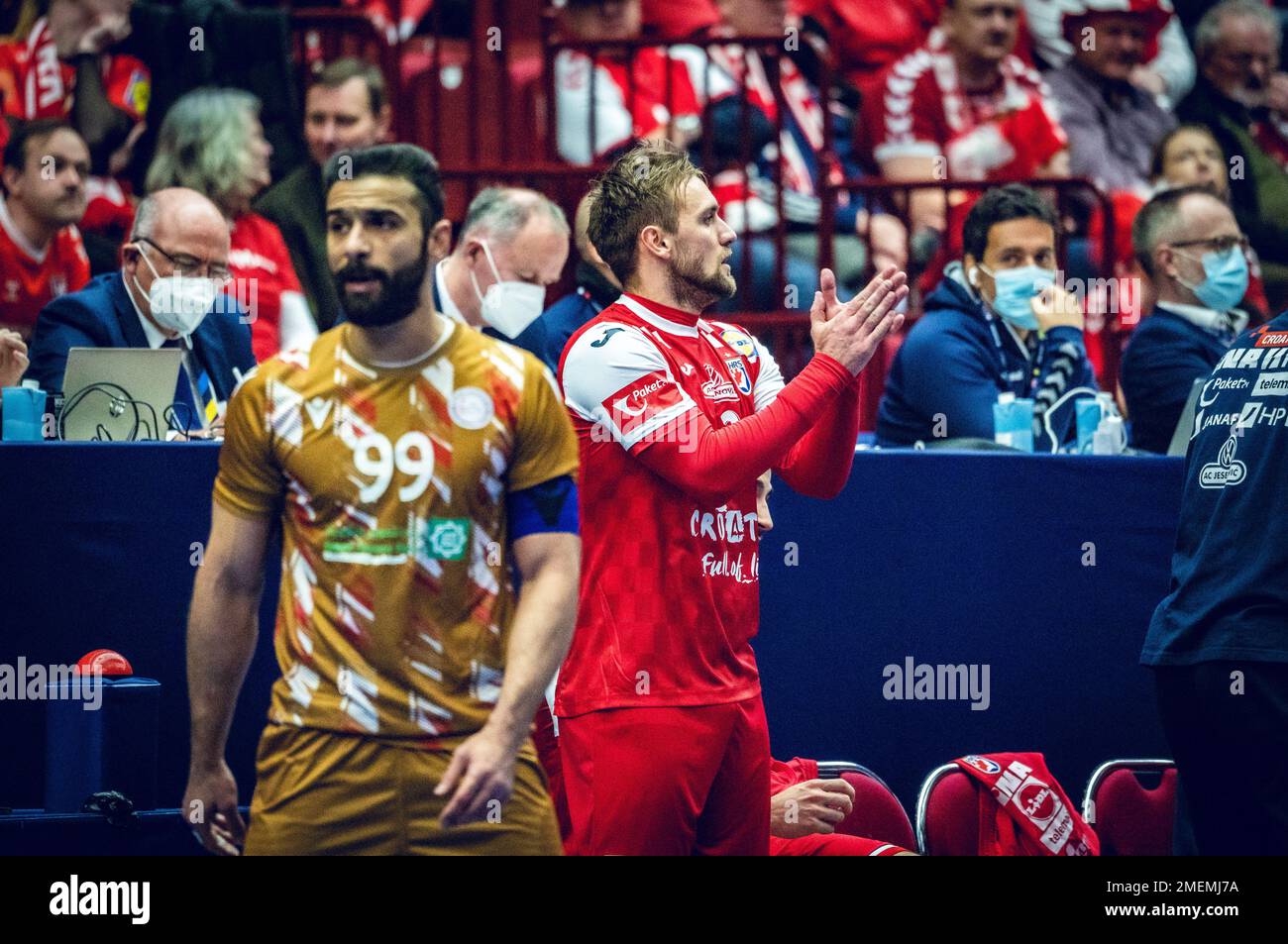 Malmo, Sweden. 23rd Jan, 2023. Luka Cindric (33) of Croatia seen during the IHF World Handball