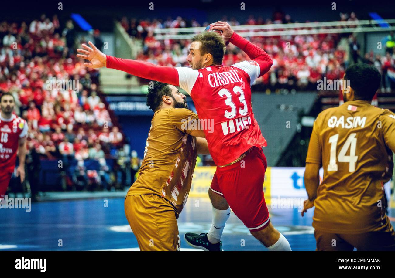 Malmo, Sweden. 23rd Jan, 2023. Luka Cindric (33) of Croatia seen during
