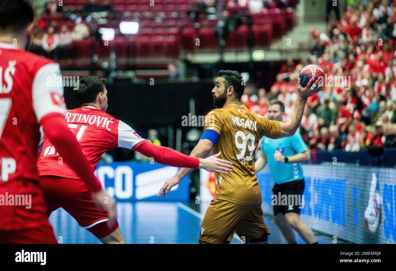 Malmo, Sweden. 23rd Jan, 2023. Husain Alsayyad (99) of Bahrain seen ...