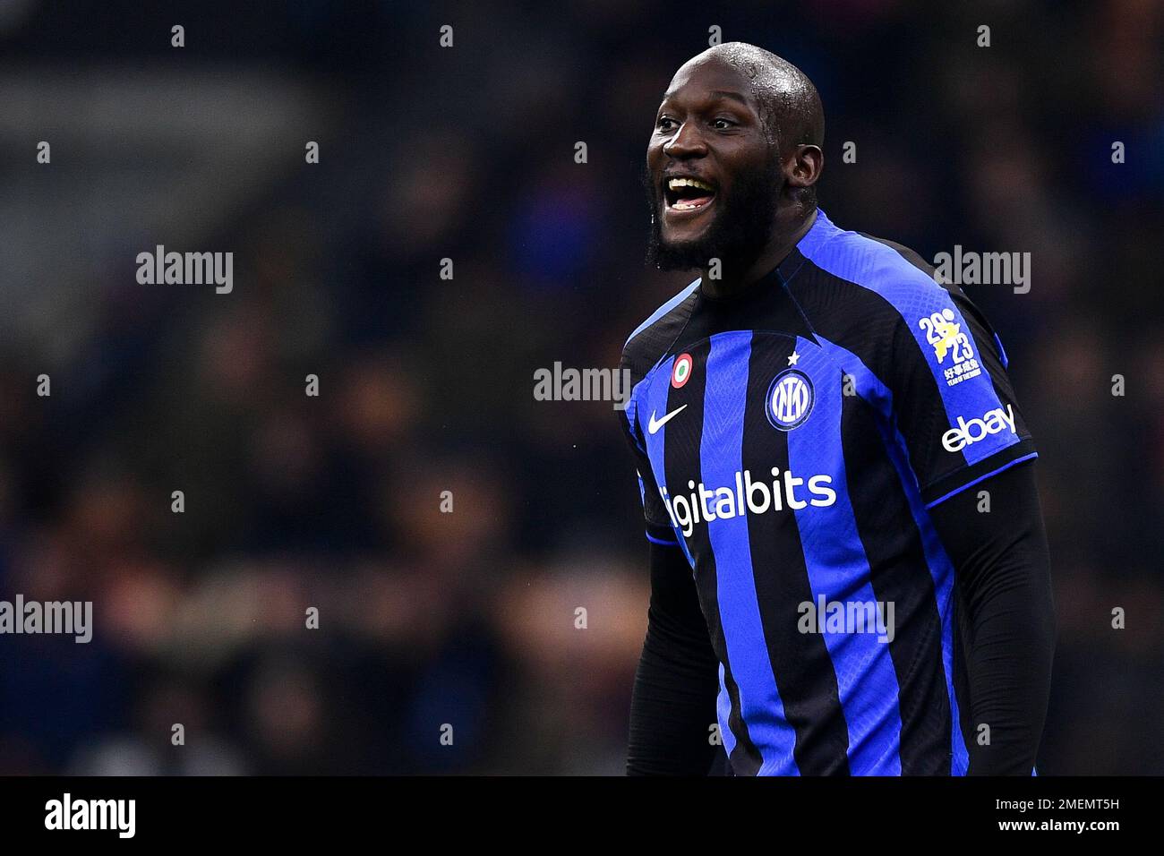 Milan, Italy. 23 January 2023. Romelu Lukaku of FC Internazionale reacts during the Serie A football match between FC Internazionale and Empoli FC. Credit: Nicolò Campo/Alamy Live News Stock Photo