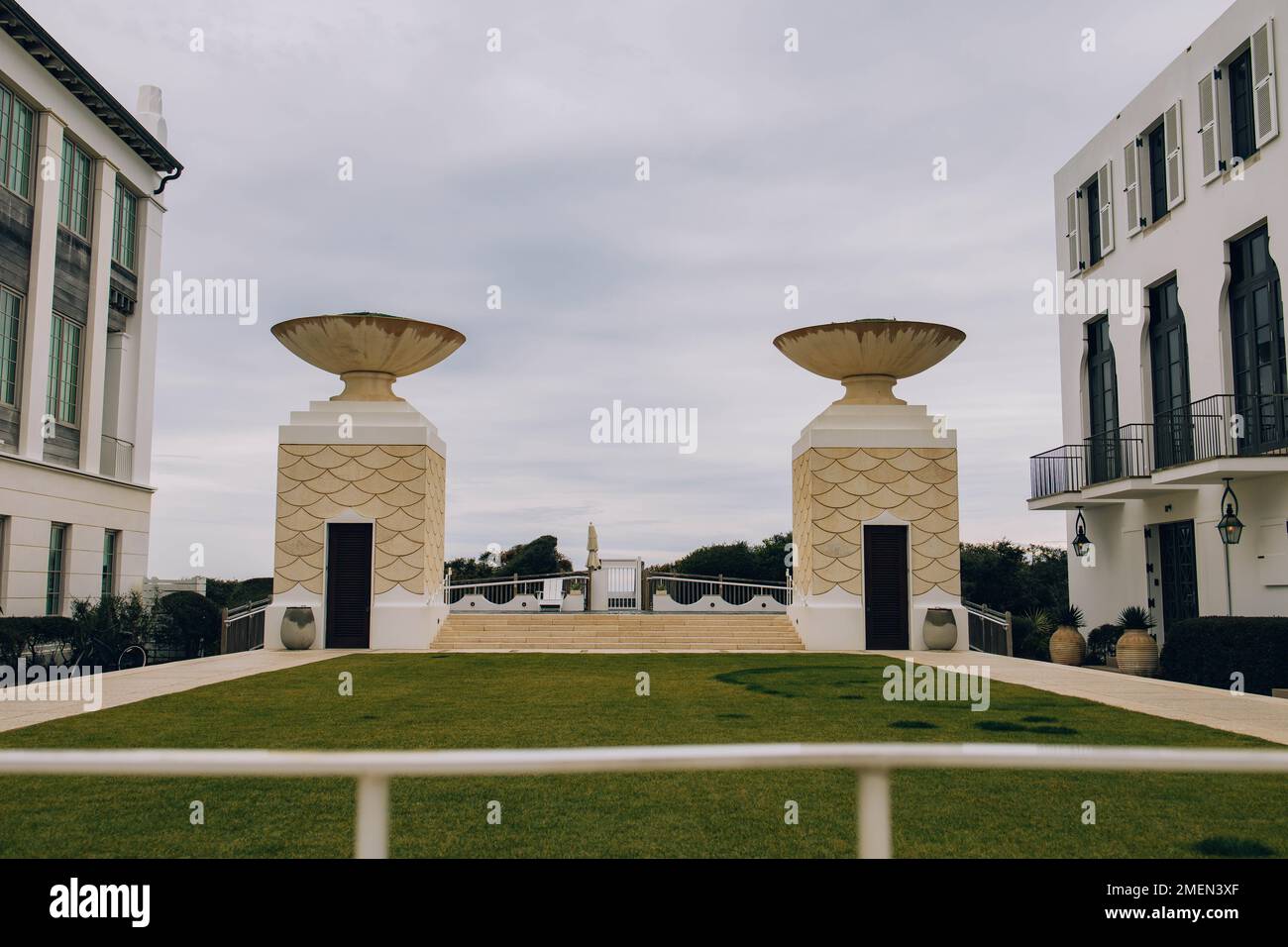 An aerial view of buildings in Alys beach Stock Photo Alamy