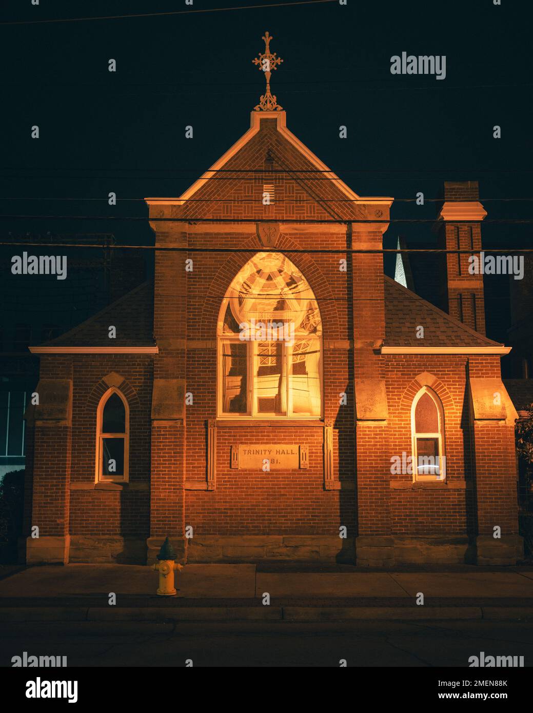 Trinity Hall at night, Parkersburg, West Virginia Stock Photo Alamy