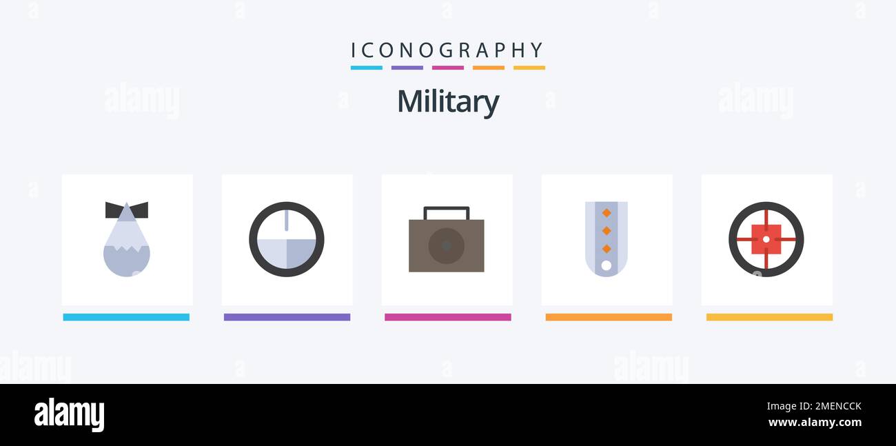 Military Flat 5 Icon Pack Including target. military. diamonds. badge ...