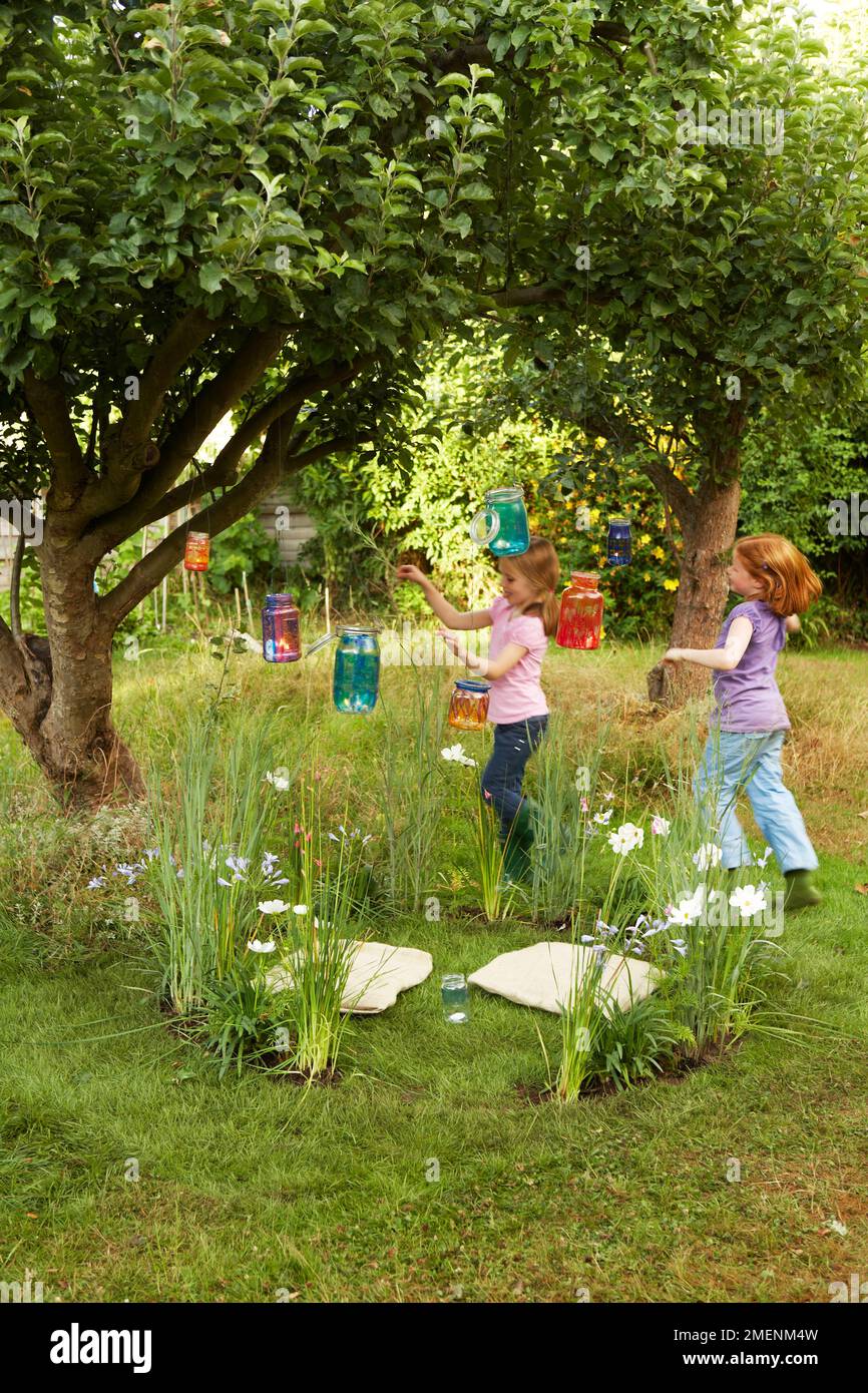 two girls dancing around the fairy ring Stock Photo Alamy