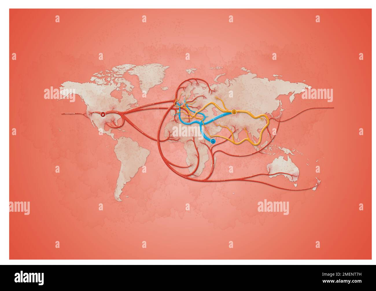 Map of epidemics and pandemics Stock Photo