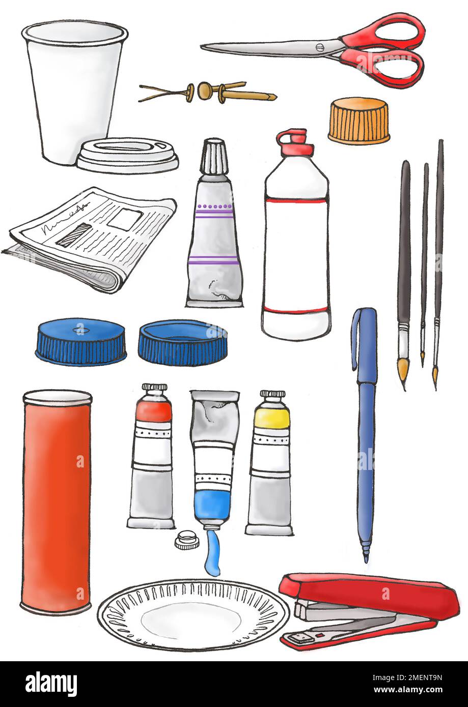 Art Supplies Clipart Set Painting, Drawing, Art, Glue, Crafting