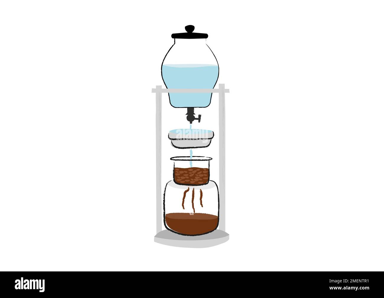 Illustration of cold dripper coffee maker Stock Photo