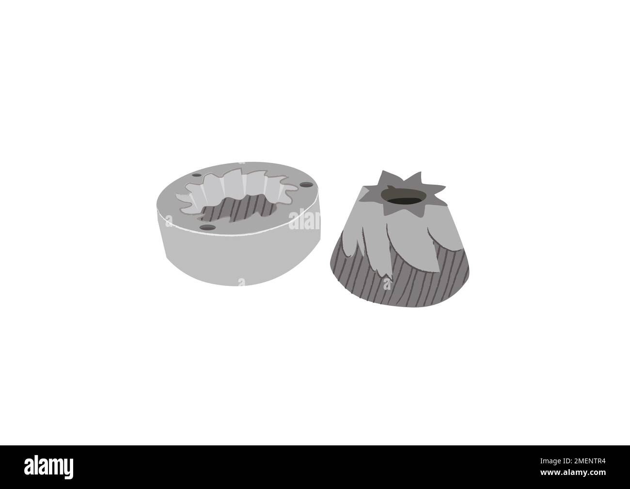 Illustration of conical burr coffee grinder Stock Photo