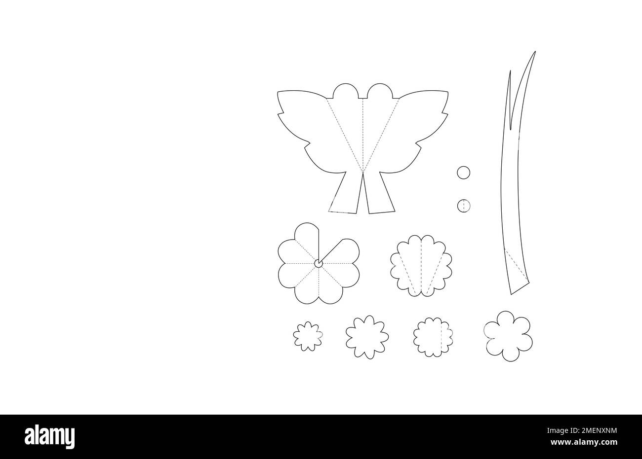 Papercraft. Project templates, Popup Bouquet card Stock Photo Alamy