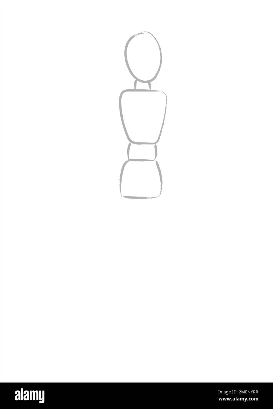 Step 2 how to draw a person in proportion Stock Photo