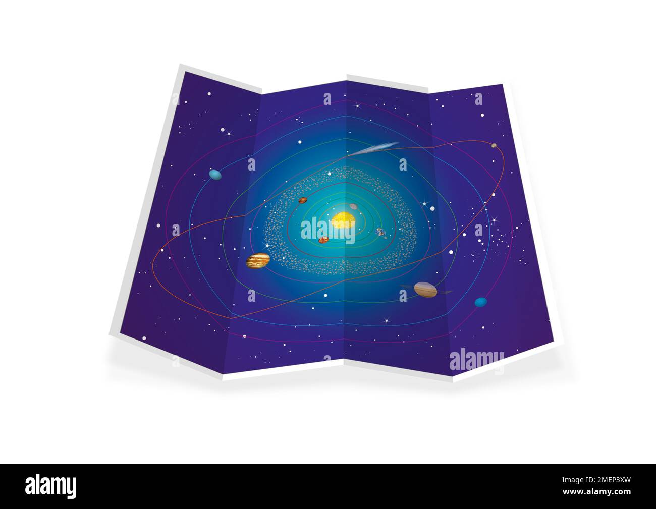 Illustration of Solar system map Stock Photo - Alamy