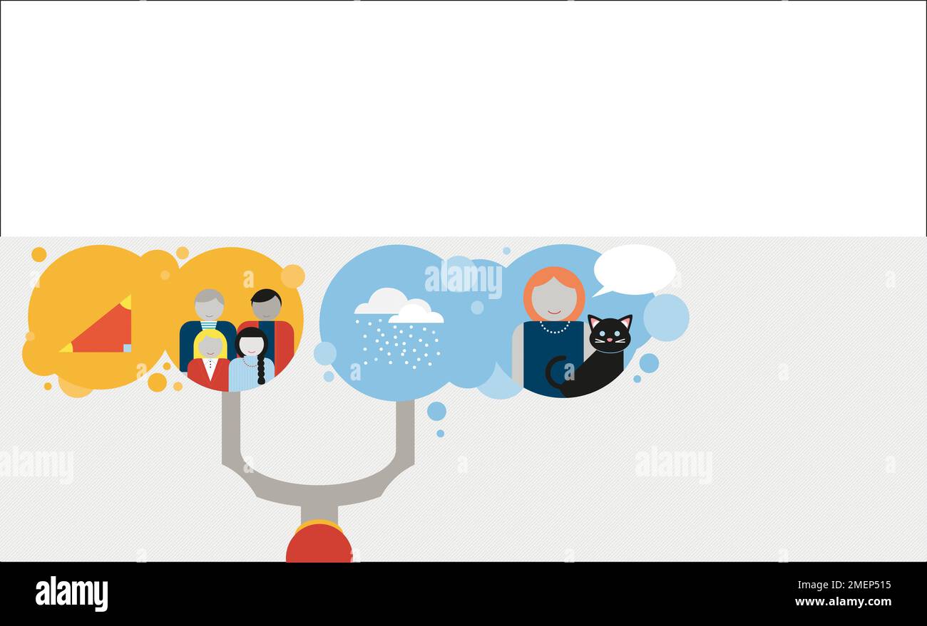 Illustration depicting Hume's fork and the two types of truth Stock