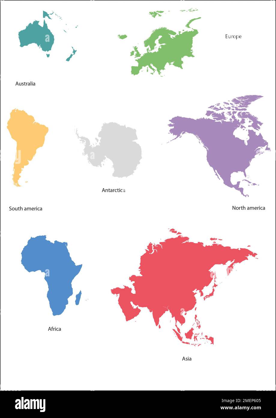 Continents of the world Stock Photo - Continents Of The World 2MEP605 