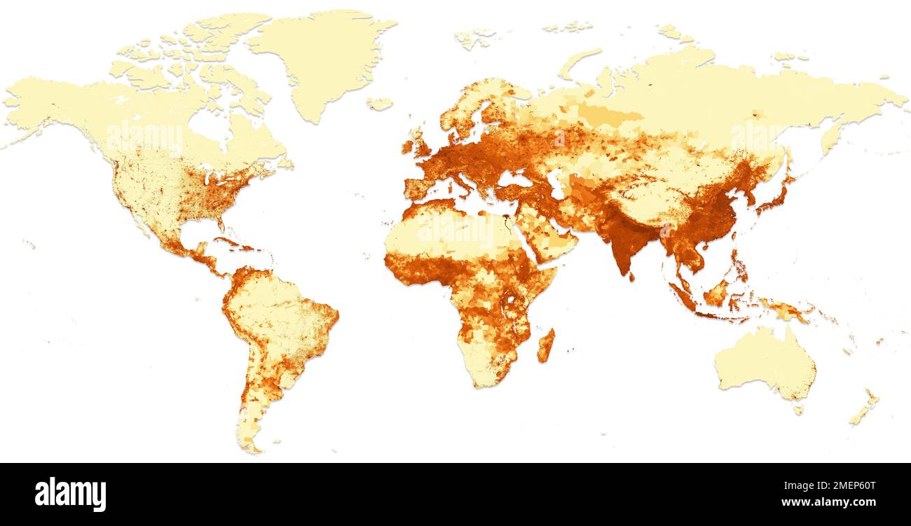 Population density around the world Stock Photo - Alamy