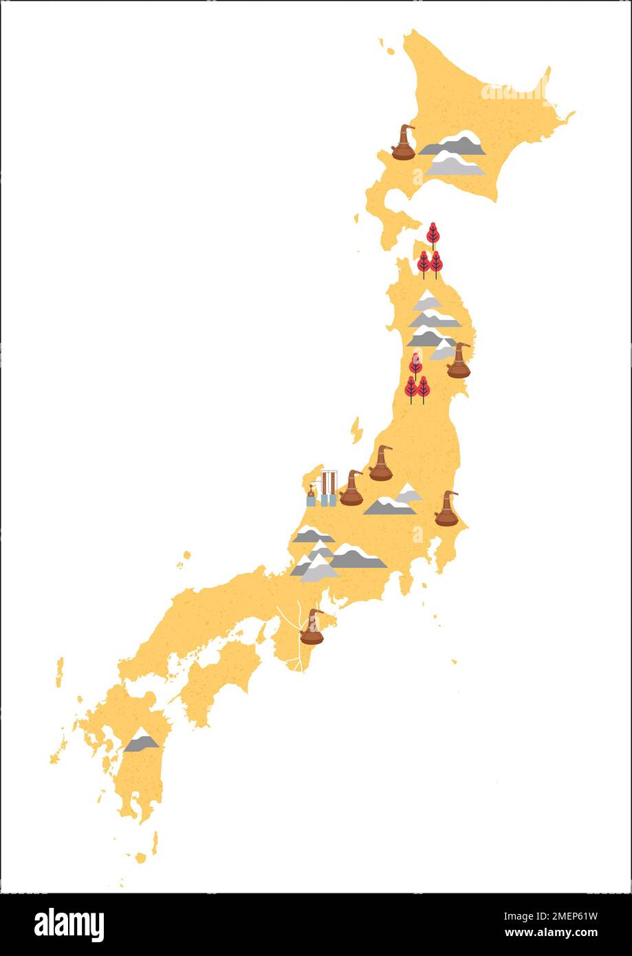 Japan whisky distillery map Stock Photo - Alamy