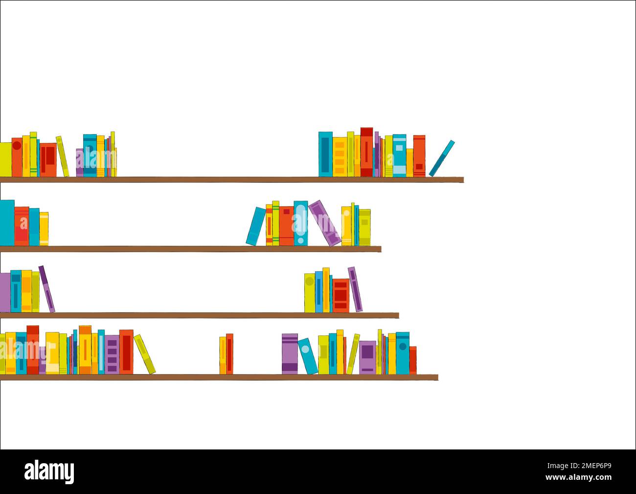 Illustration of a bookshelf with books Stock Photo Alamy