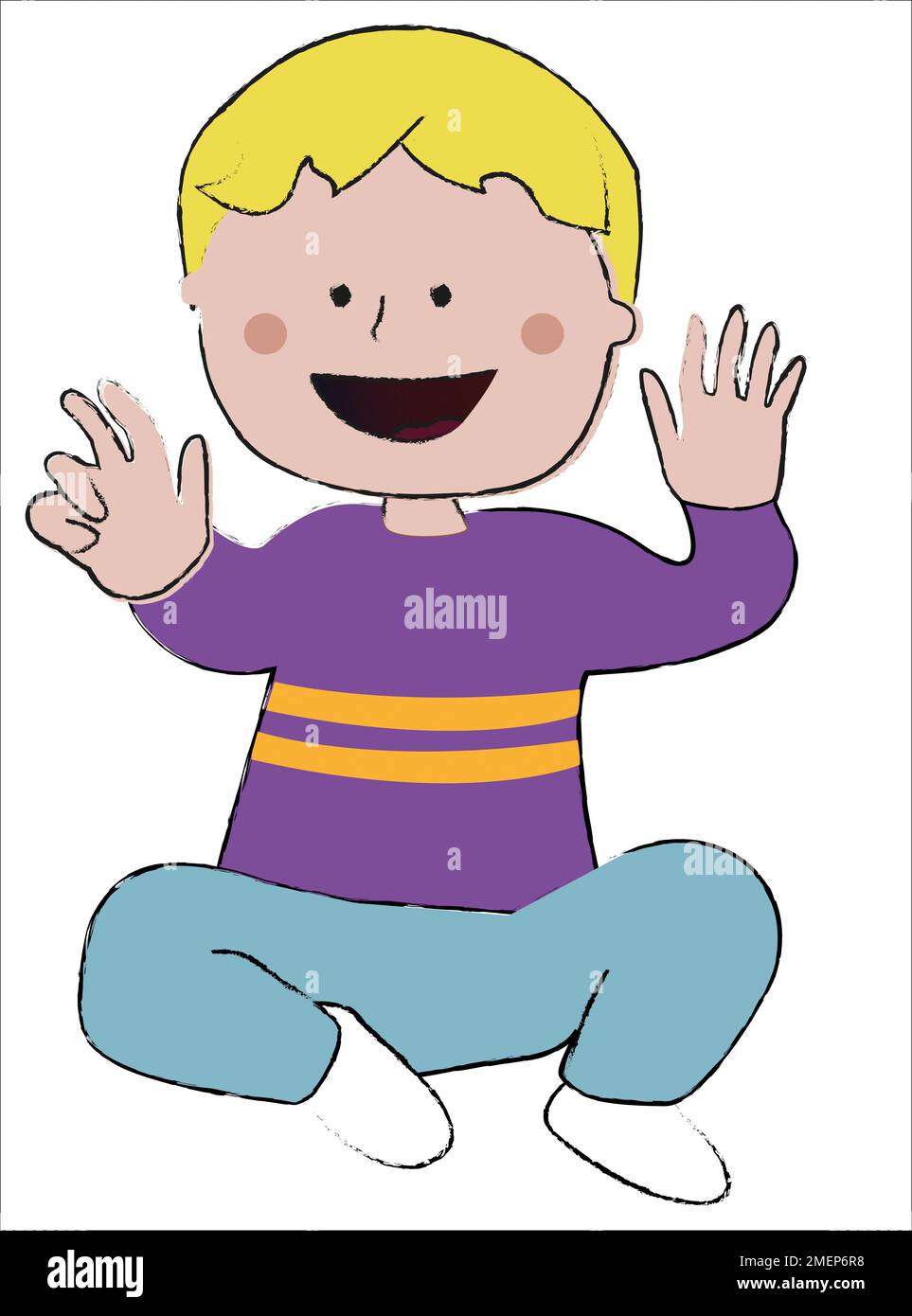 Illustration of a happy boy Stock Photo