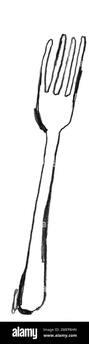 Fork drawing Stock Photo