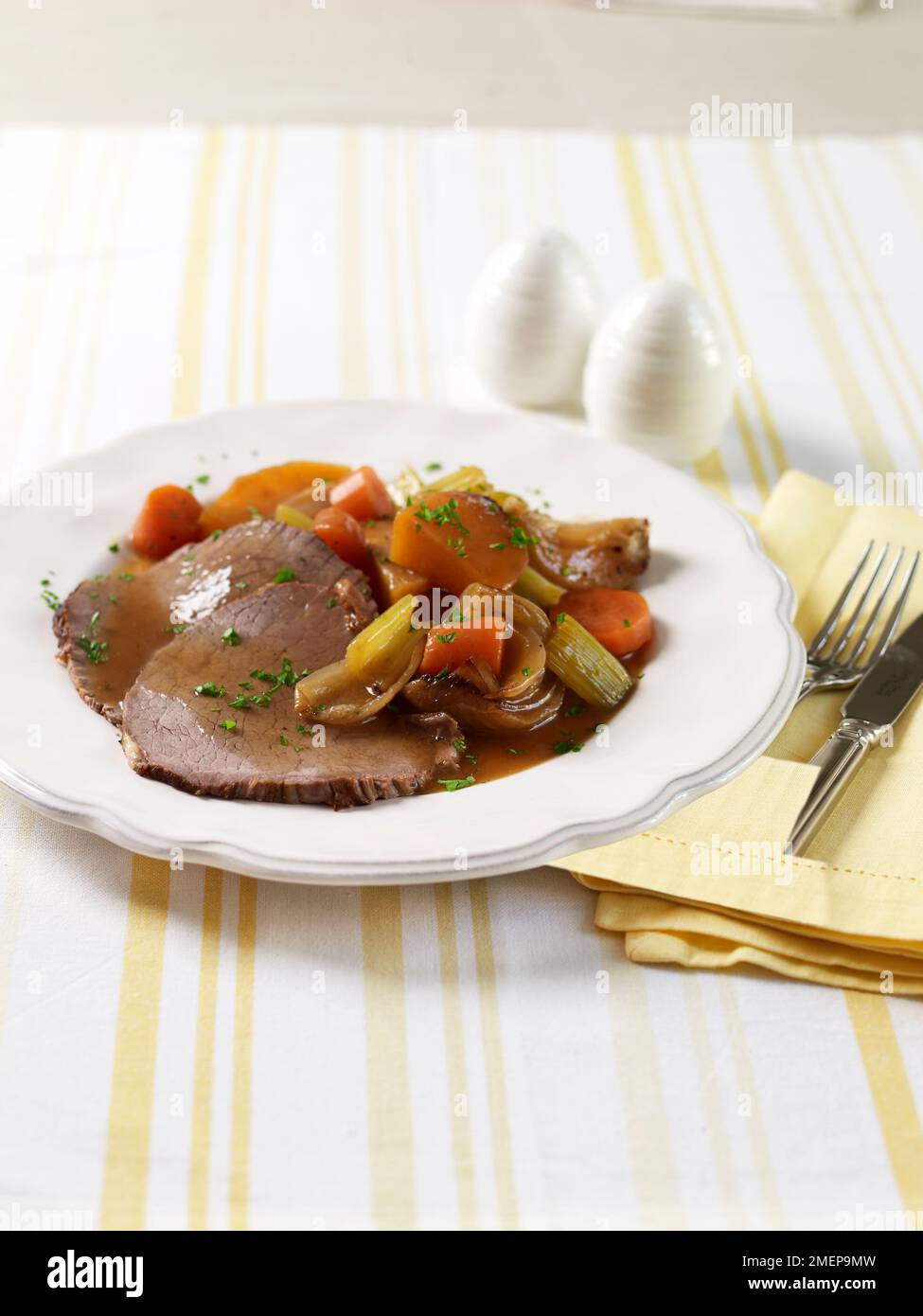 Beef pot roast with vegetables Stock Photo