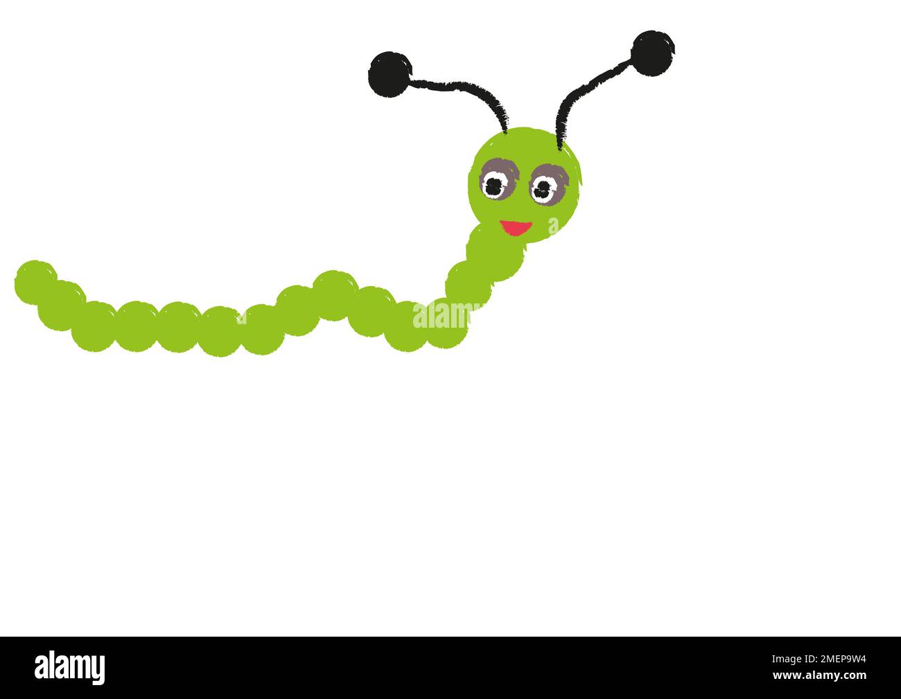 Illustration of a green caterpillar Stock Photo - Alamy
