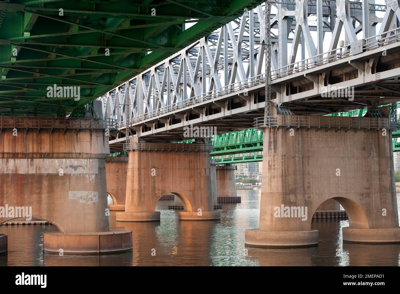 South Korea, Seoul, Hangangcheolgyo (Railway Bridge) Stock Photo