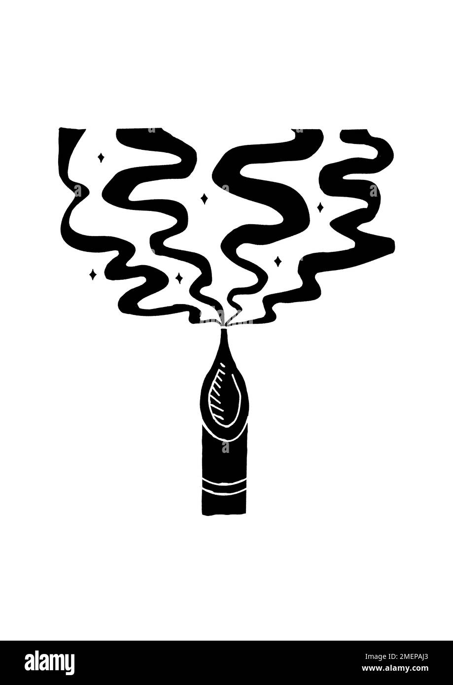 Illustration showing an Islamic calligraphy pen, pointing to the sky