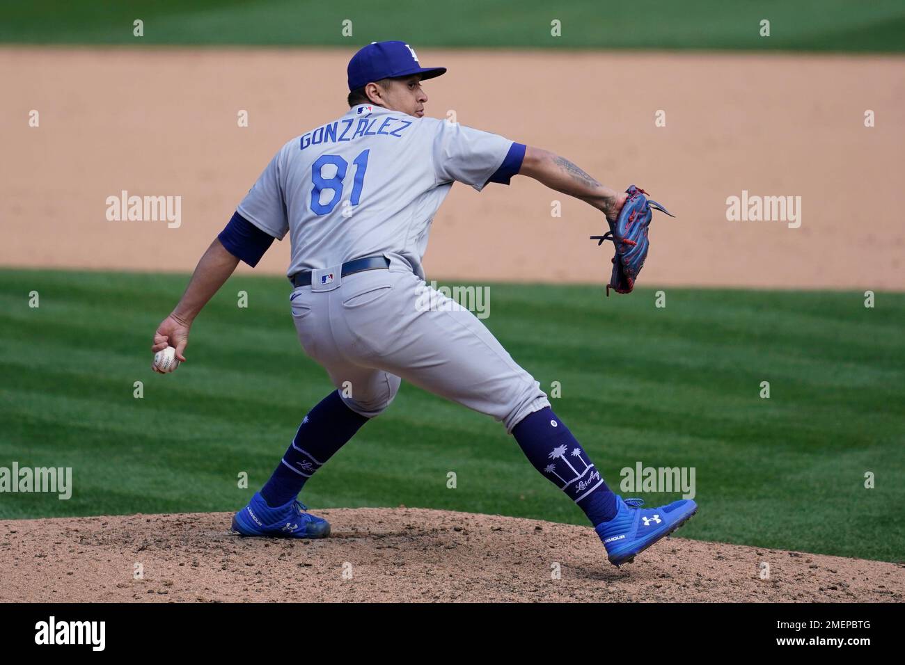 Los Angeles Dodgers' Victor Gonzalez pitches during the first inning of a  baseball against the Philadelphia Phillies, Friday, June 9, 2023, in  Philadelphia. (AP Photo/Matt Rourke Stock Photo - Alamy